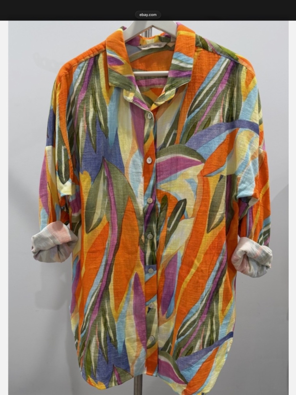 Soft Surroundings Art to Wear Relaxed Fit Blouse Size L